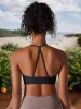 Women's Strappy Back Sports Bra with Scoop Neckline and Padded Support sold by Anna-Kaci