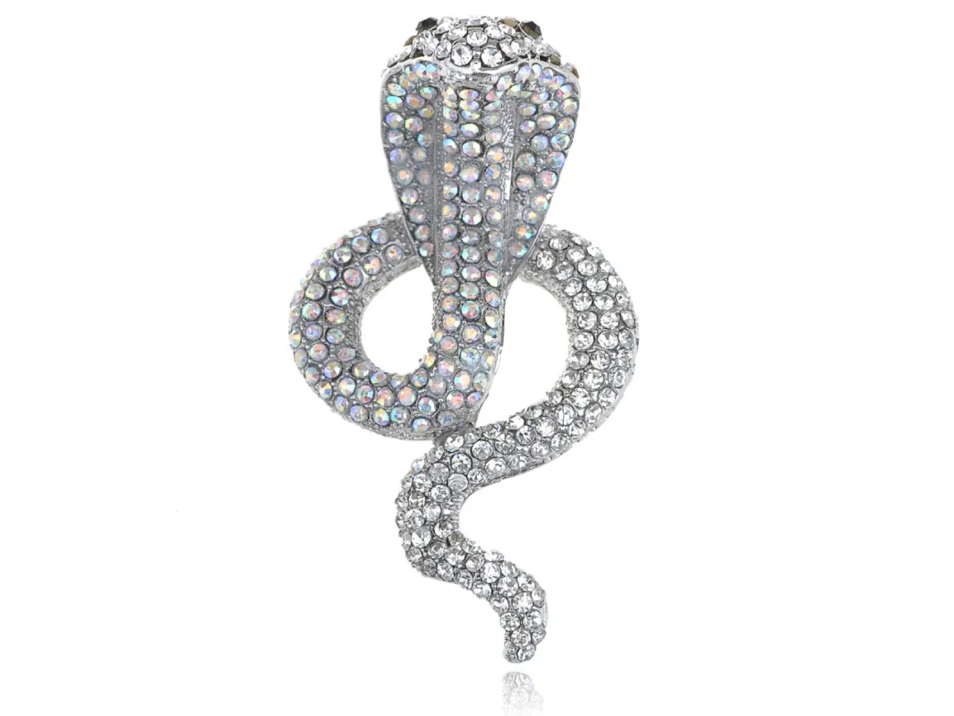Striking Hooded Desert Poison Cobra Snake Serpent Pin Brooch sold by Anna-Kaci