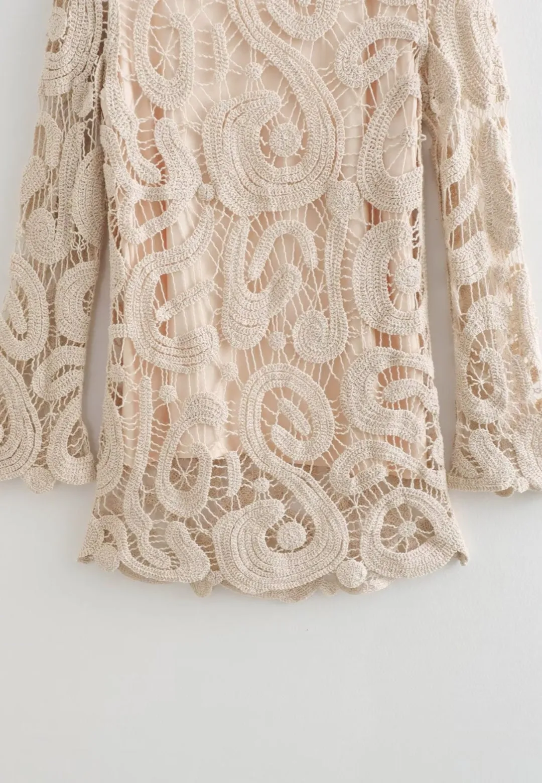 Scoop Neck Crochet Mini Dress sold by Anna-Kaci product image thumbnail 4