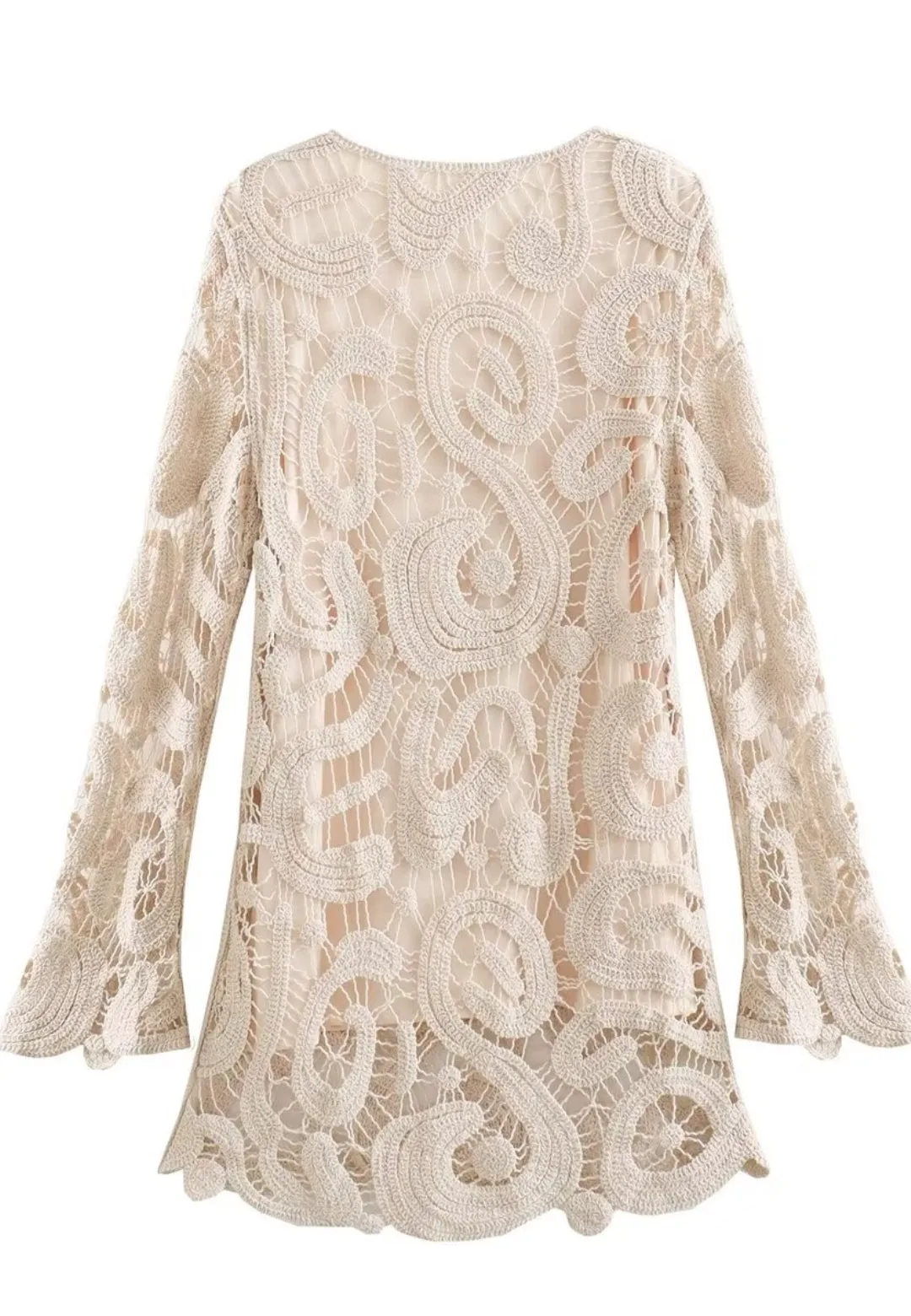 Scoop Neck Crochet Mini Dress sold by Anna-Kaci product image thumbnail 2