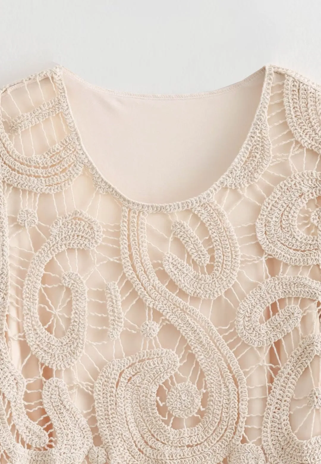 Scoop Neck Crochet Mini Dress sold by Anna-Kaci product image thumbnail 3