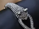 Swarovski Crystal Elements Encrusted Fierce Jaguar Head Bangle Bracelet sold by Anna-Kaci