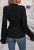 Pleated Detail Tie Waist Blouse sold by Anna-Kaci