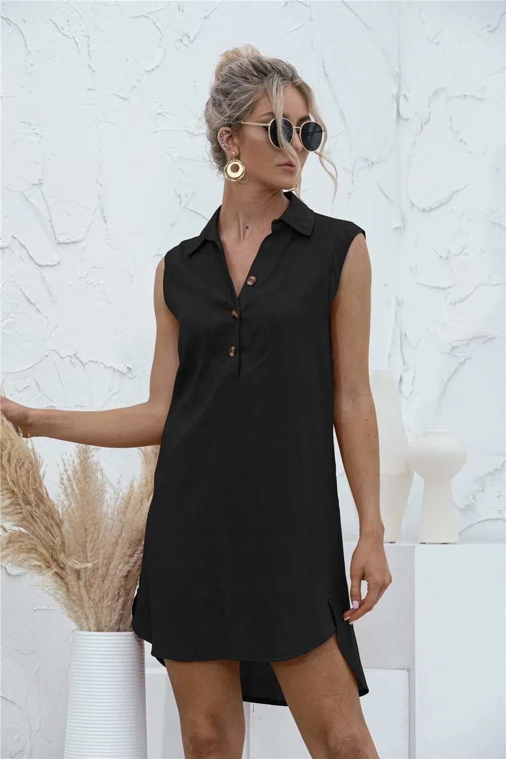 High-Low Button Tunic sold by Anna-Kaci product image thumbnail 3