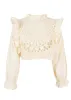 Ruffle Detail Crochet Pattern Blouse sold by Anna-Kaci