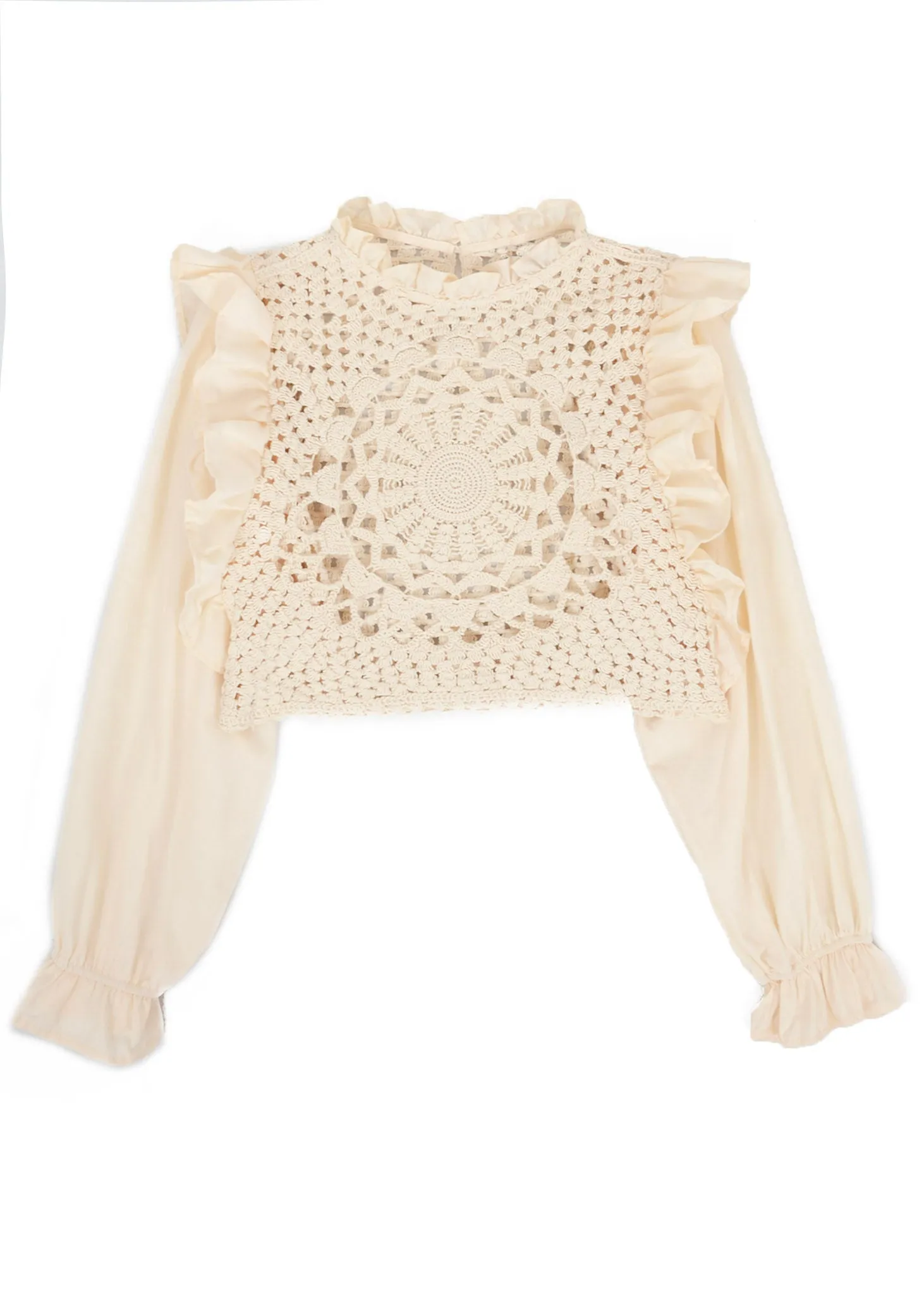 Ruffle Detail Crochet Pattern Blouse sold by Anna-Kaci product image thumbnail 3