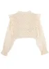 Ruffle Detail Crochet Pattern Blouse sold by Anna-Kaci