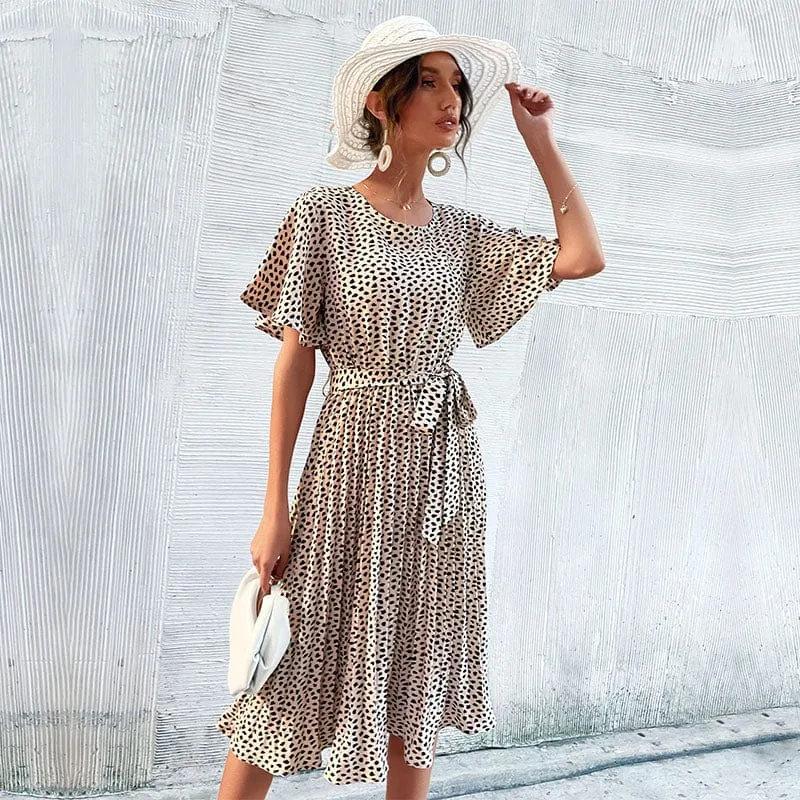 Cheetah Print Pleated Dress sold by Anna-Kaci product image thumbnail 4