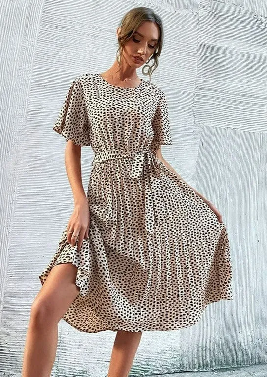 Cheetah Print Pleated Dress sold by Anna-Kaci