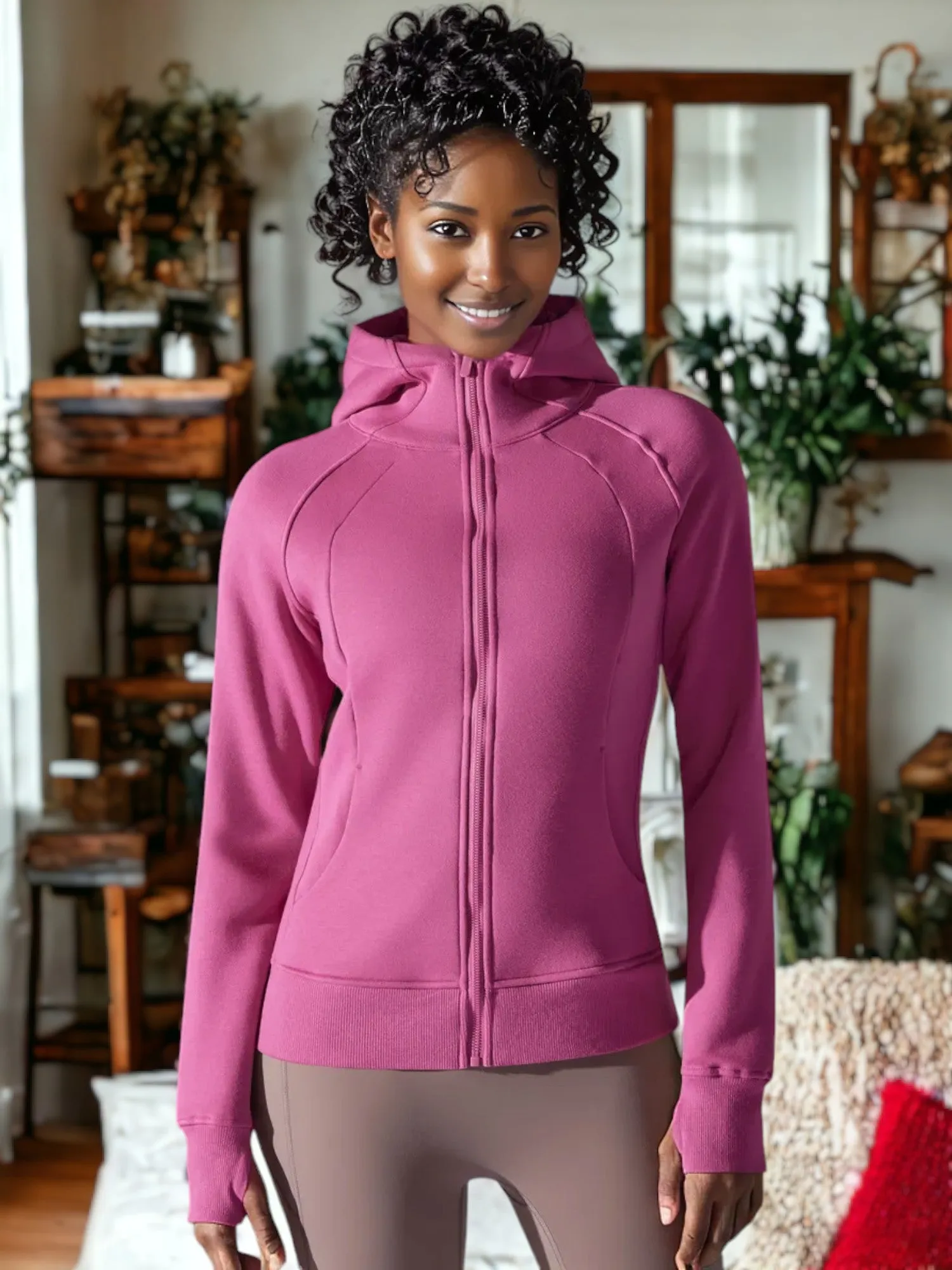 Yoga Fitness Warm Hooded Sports Jacket sold by Anna-Kaci