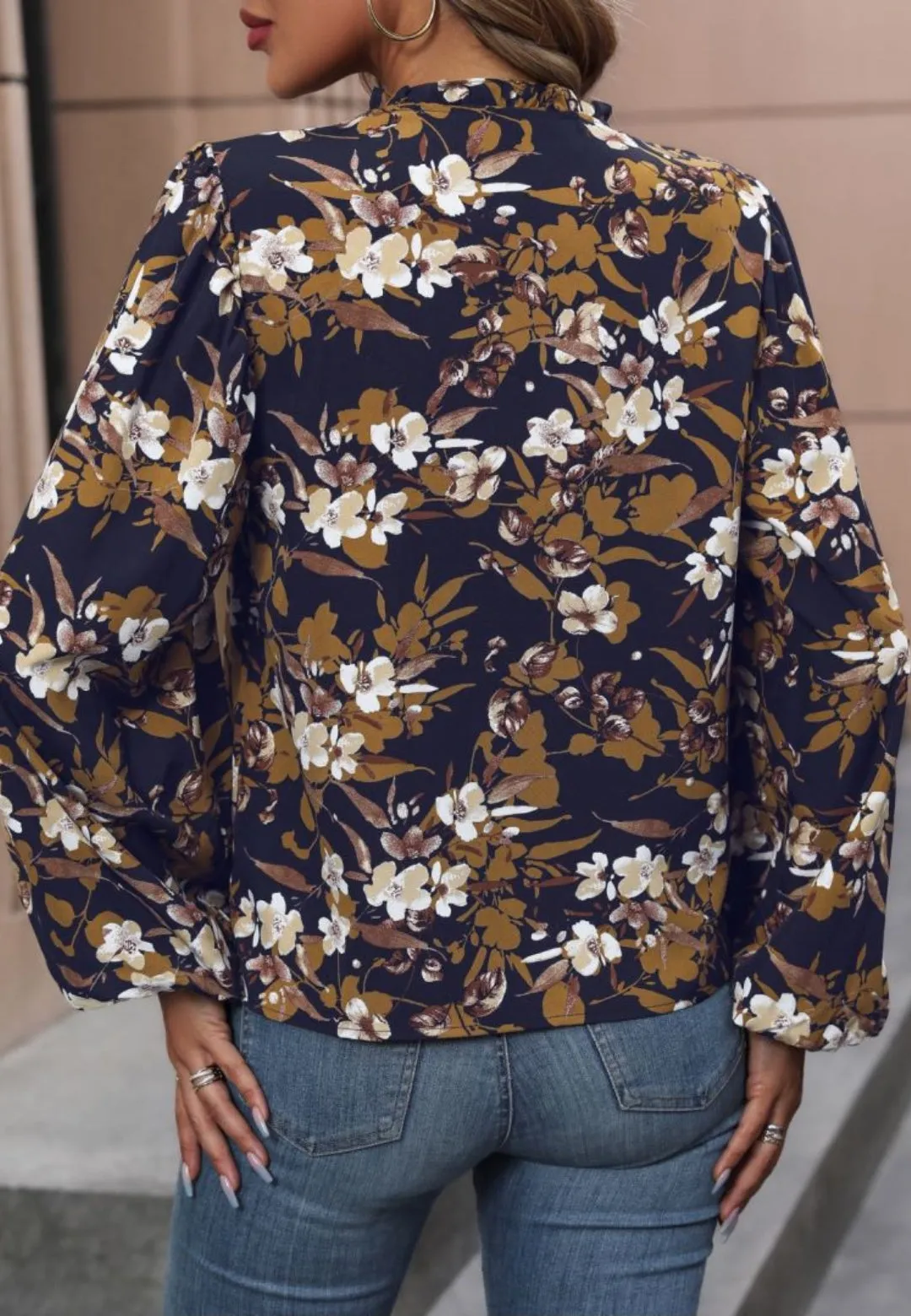 V Neck Bishop Sleeve Blouse sold by Anna-Kaci product image thumbnail 3