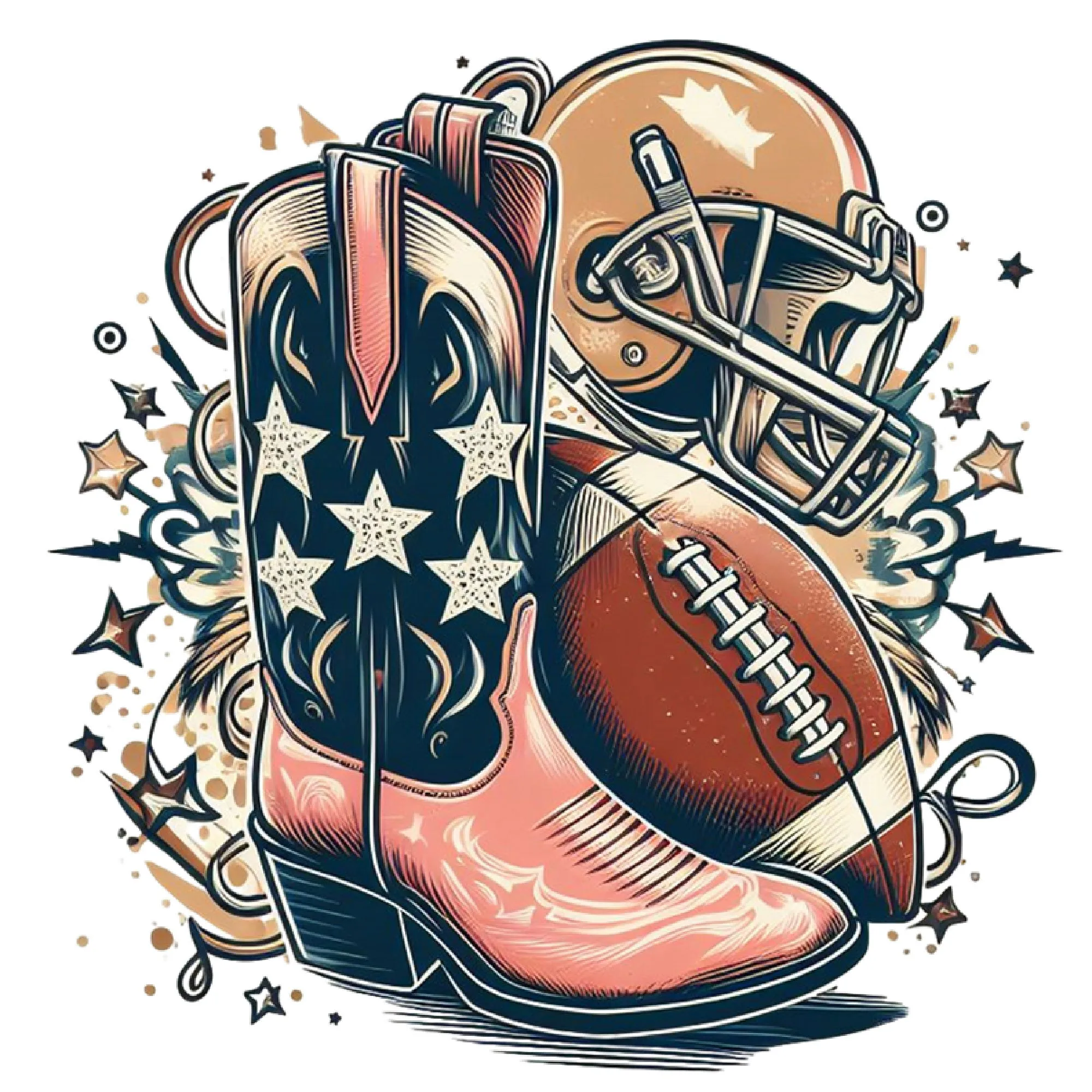 Cowboy Boots & Football Game Day Tee sold by Anna-Kaci product image thumbnail 4