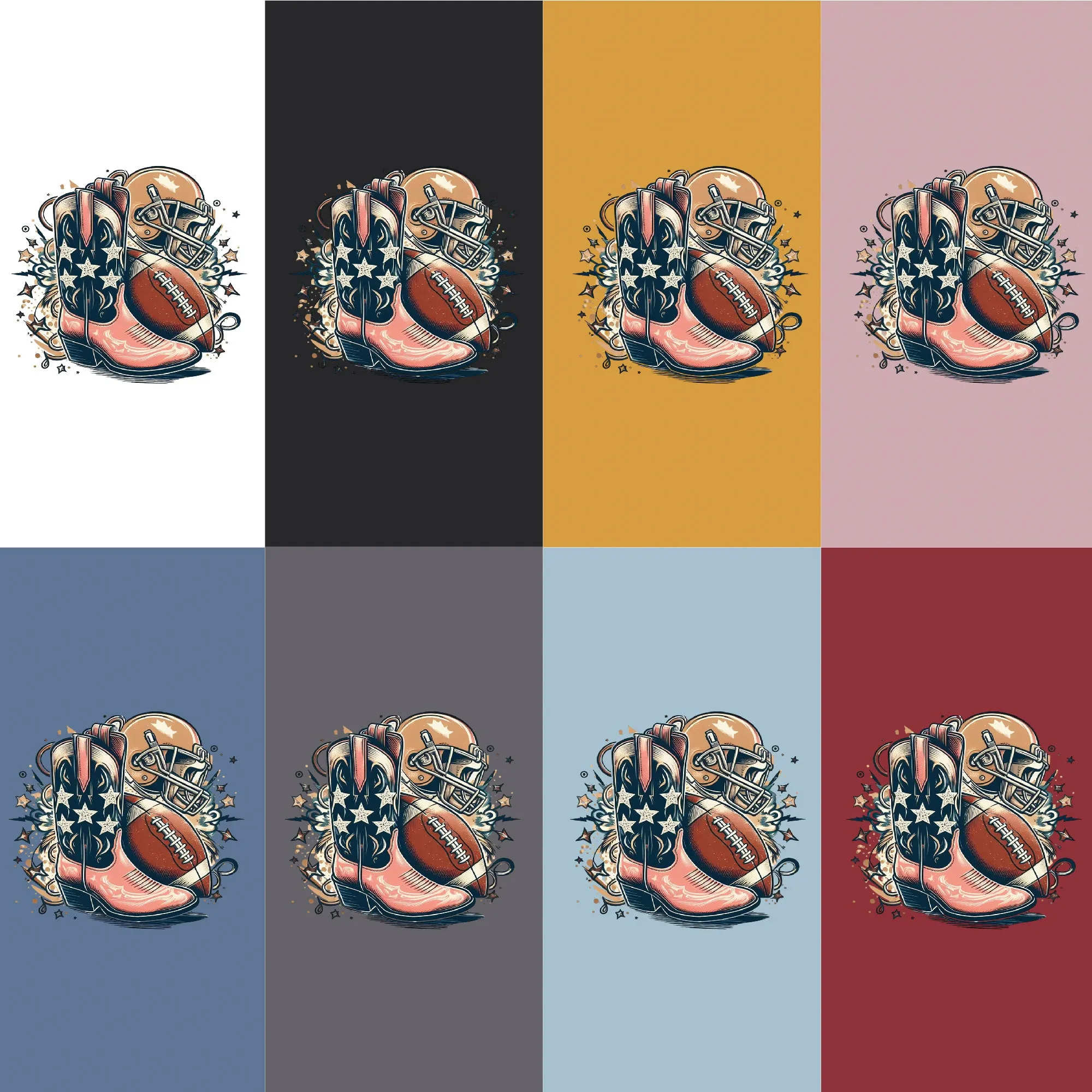 Cowboy Boots & Football Game Day Tee sold by Anna-Kaci product image thumbnail 3