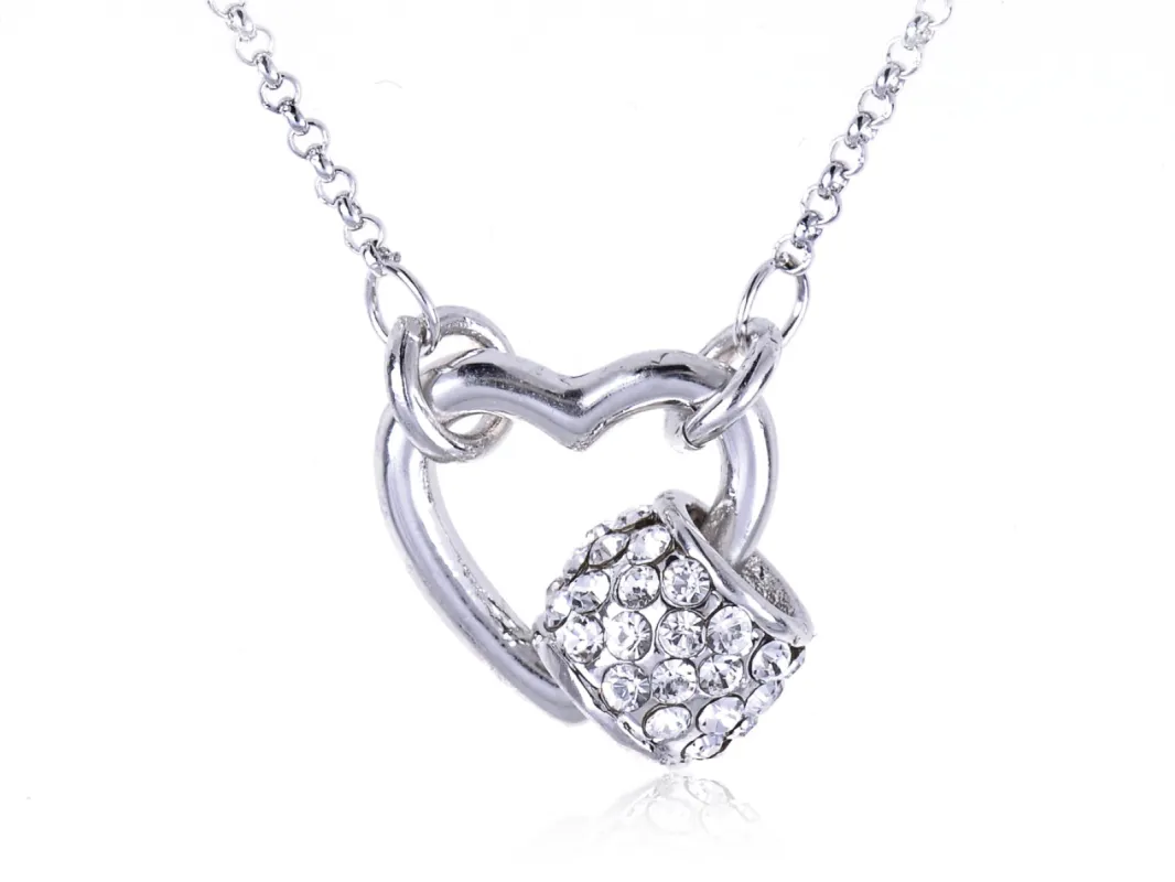 Swarovski Crystal Silver Element Classic Love Heart Shaped Pendant Necklace sold by Anna-Kaci