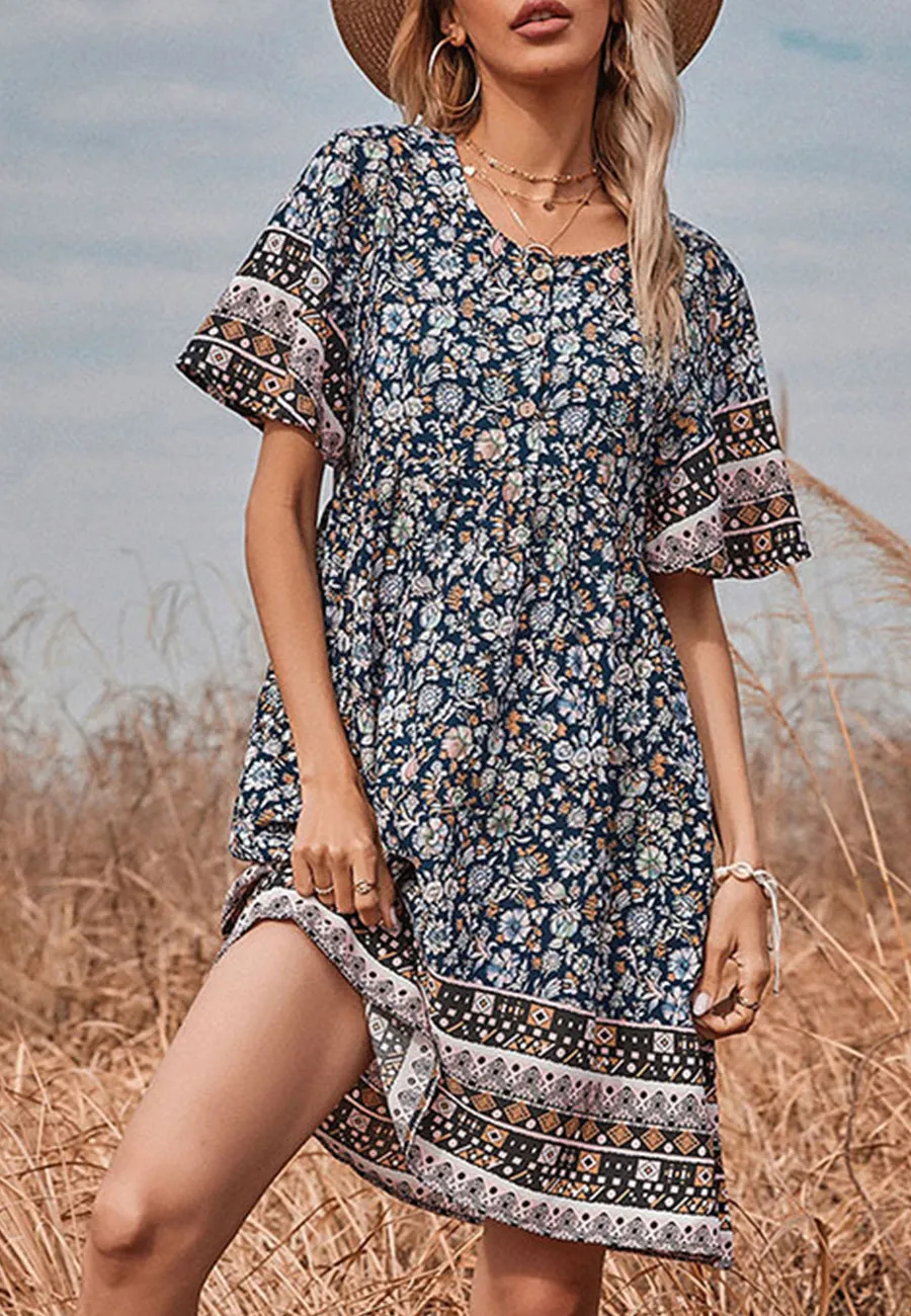 Boho Short Sleeve Dress sold by Anna-Kaci product image thumbnail 4