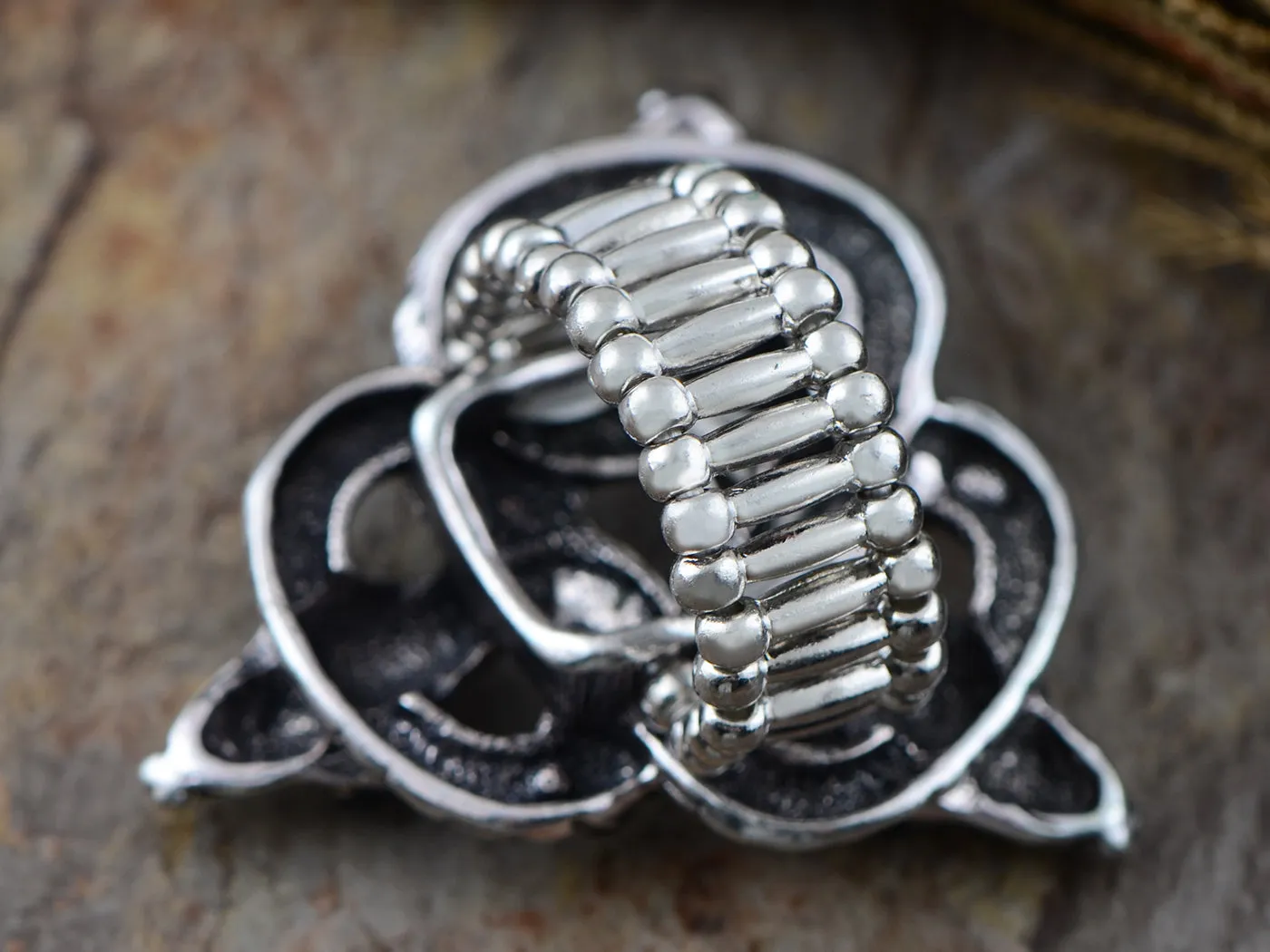 Black Magic Omen Triple Serpent Snake Knot Trinity Sign Ring sold by Anna-Kaci product image thumbnail 5