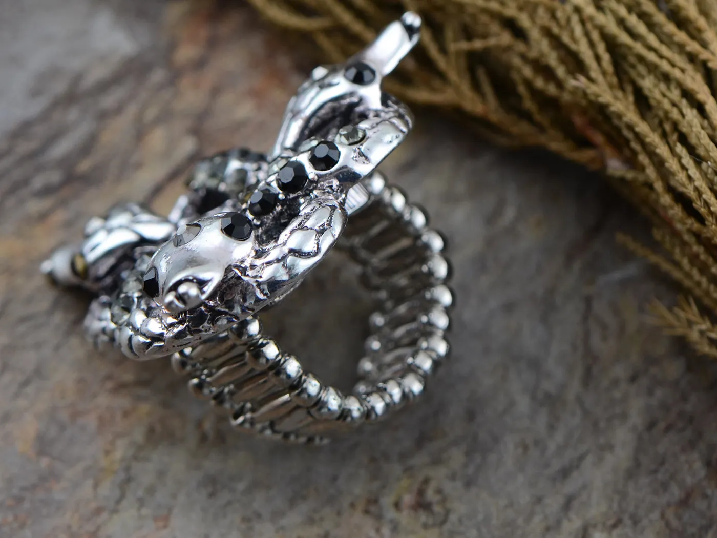 Black Magic Omen Triple Serpent Snake Knot Trinity Sign Ring sold by Anna-Kaci product image thumbnail 4