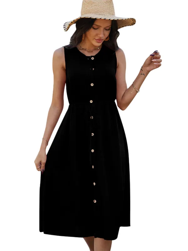 Button Down Adjustable Dress sold by Anna-Kaci