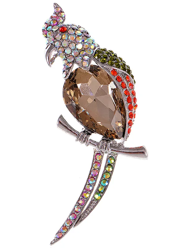 Colorful Tropical Parrot Bird Brooch Pin sold by Anna-Kaci