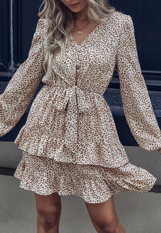 Animal Print Tiered Ruffle Dress sold by Anna-Kaci