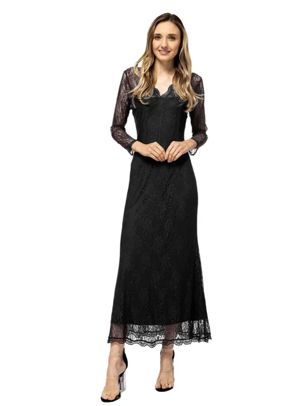 Victorian Long Sleeve Lace Maxi Dress sold by Anna-Kaci