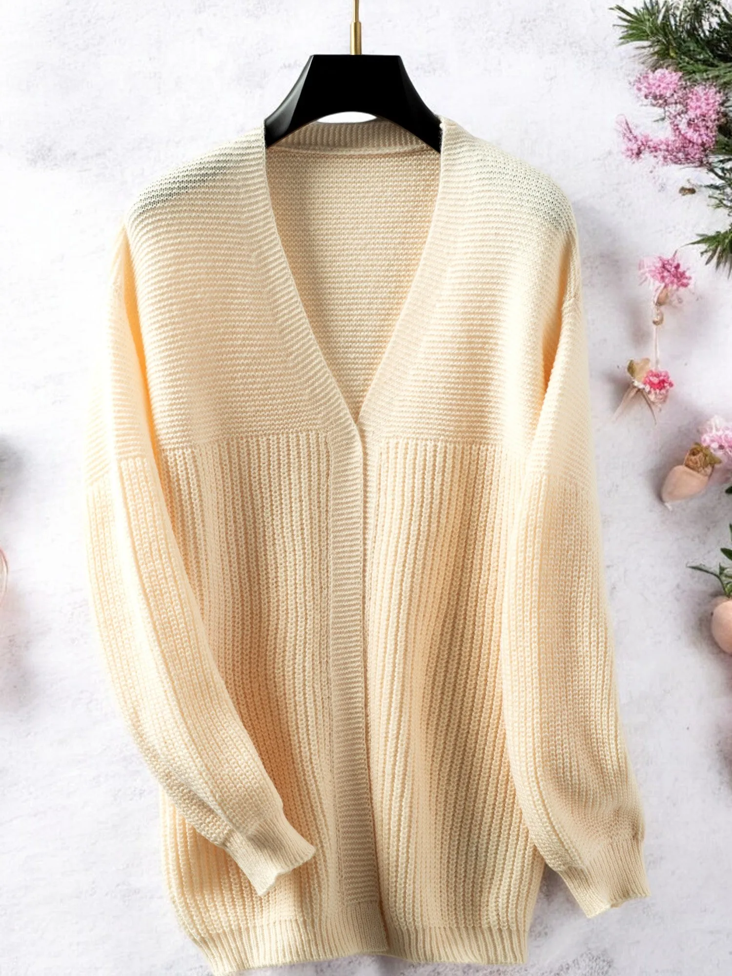 Anna-Kaci Women's Open Front Cardigan with Balloon Sleeves and Relaxed Fit sold by Anna-Kaci product image thumbnail 4