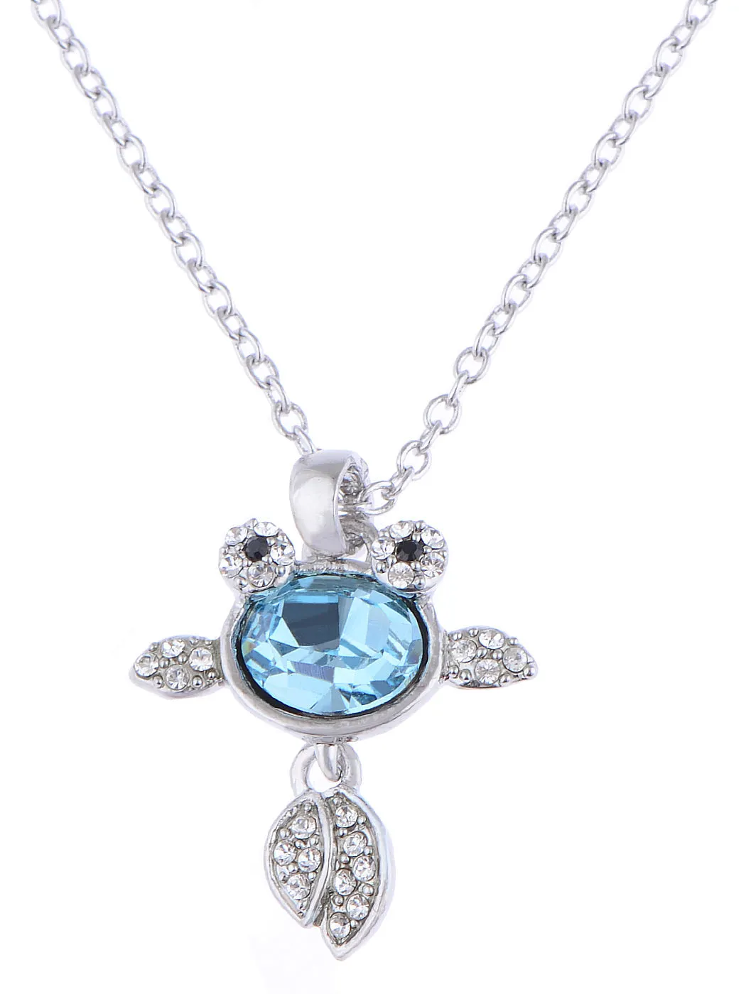 Swarovski Crystal Elements Aquamarine Silver Dolphin Fish Necklace sold by Anna-Kaci product image thumbnail 5