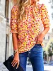 Floral High Neck Vintage Blouse sold by Anna-Kaci