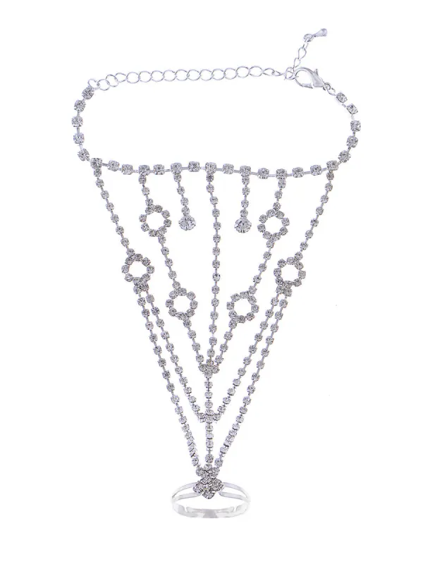 Indian Shooting Star Chain Design Bridal Finger Ring Bracelet sold by Anna-Kaci
