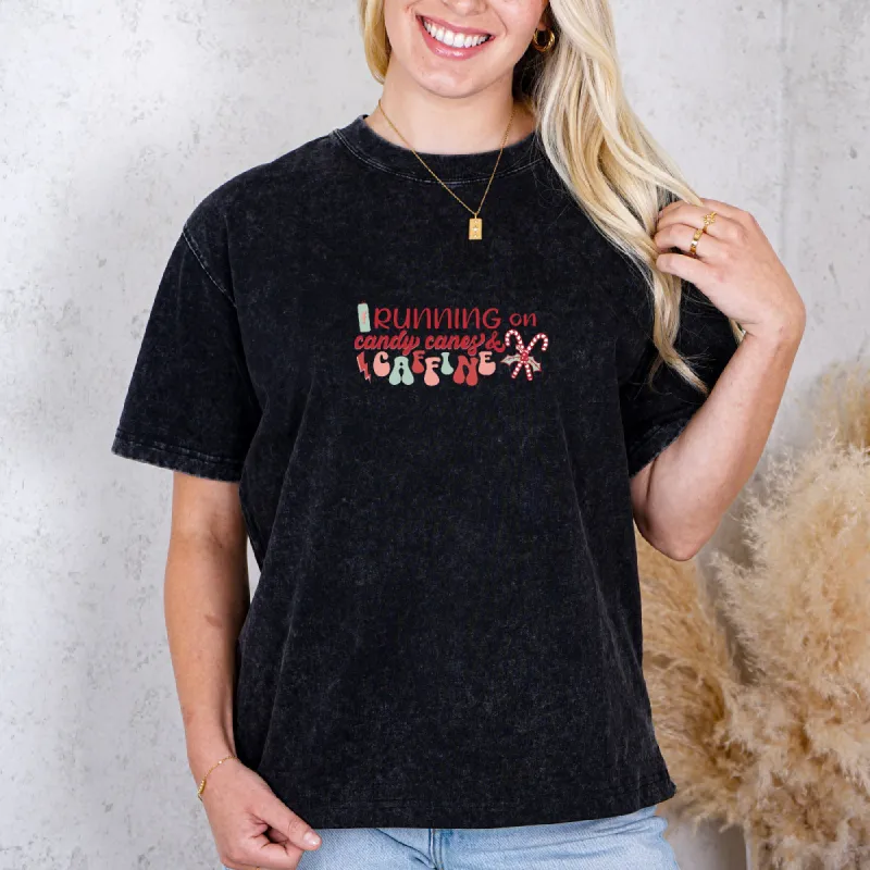 Candy Canes & Caffeine Rush: Christmas Edition Tee with Sweet Energy Boost sold by Anna-Kaci