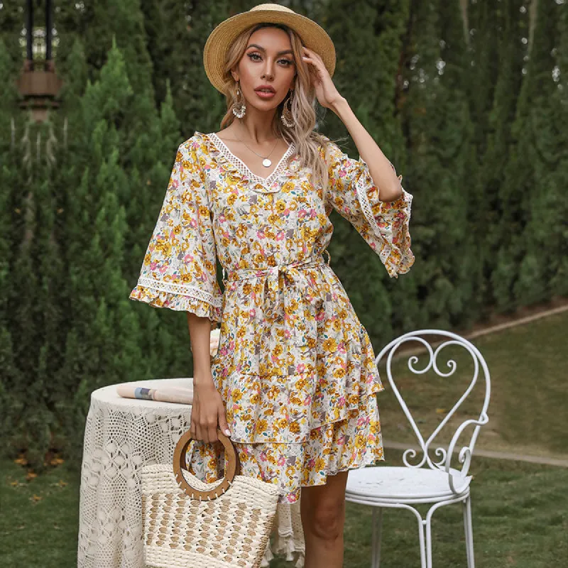 Picnic Date Ruffle Printed Dress sold by Anna-Kaci
