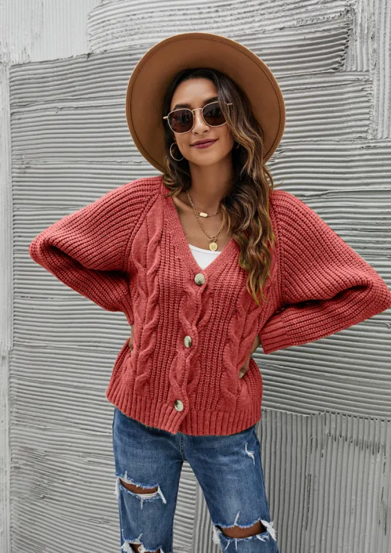 Chunky Cable Knit Cardigan sold by Anna-Kaci