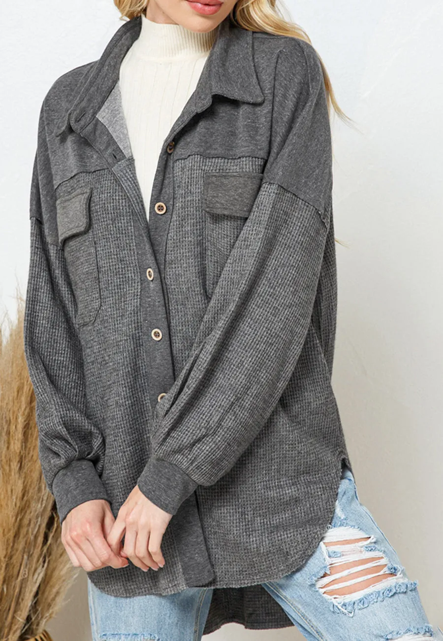 Two Tone Textured Shacket sold by Anna-Kaci product image thumbnail 3