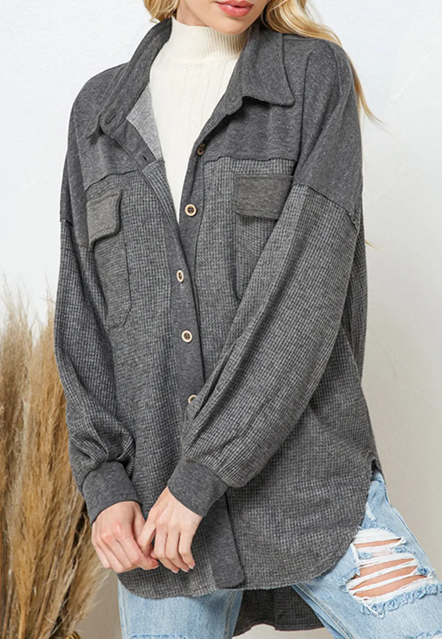 Two Tone Textured Shacket sold by Anna-Kaci product image thumbnail 5