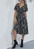 Soft Floral Everyday Cross-Front Dress sold by Anna-Kaci