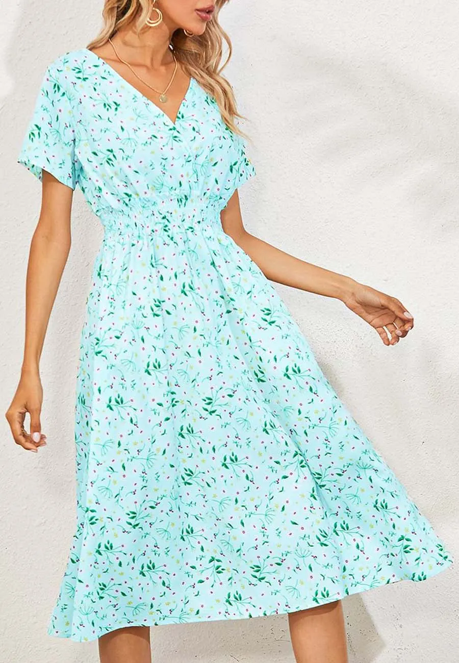 Soft Floral Everyday Cross-Front Dress sold by Anna-Kaci product image thumbnail 5