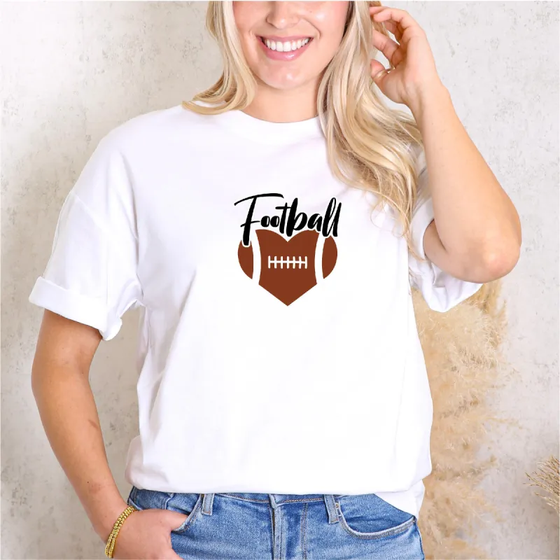 Touchdown Passion: USA Heartbeat Football Tee sold by Anna-Kaci
