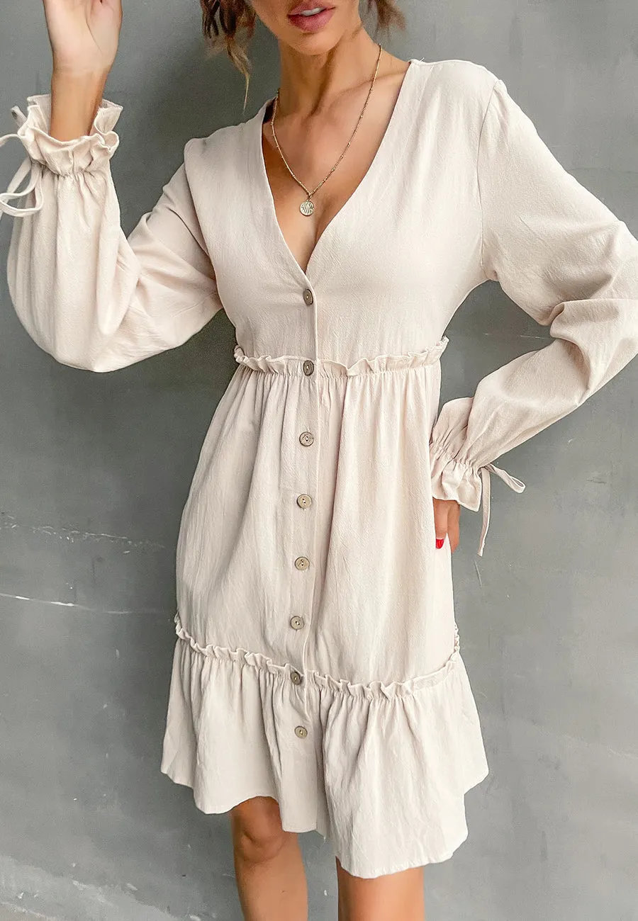 Plunge Neck Smock Dress sold by Anna-Kaci product image thumbnail 4