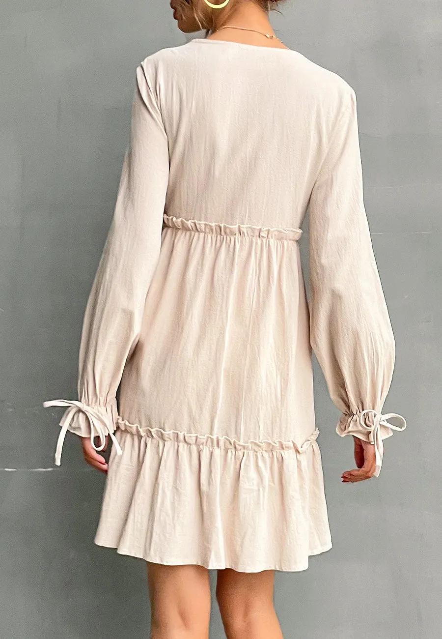 Plunge Neck Smock Dress sold by Anna-Kaci product image thumbnail 5