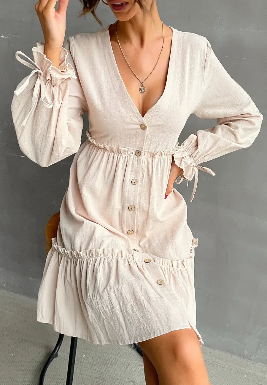 Plunge Neck Smock Dress sold by Anna-Kaci product image thumbnail 2