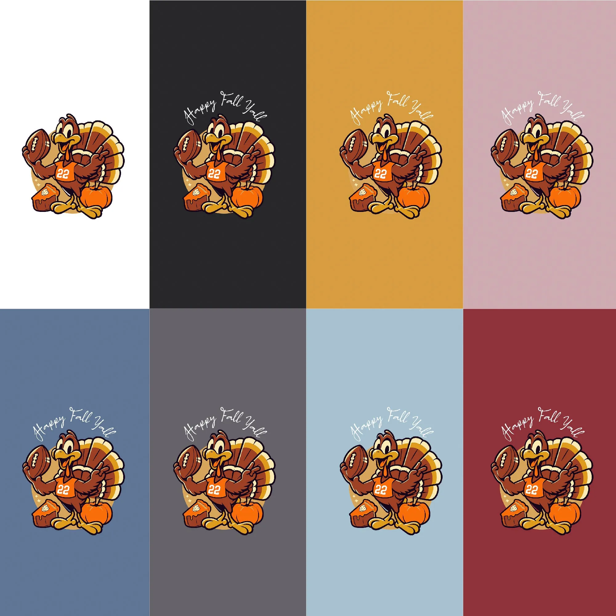 Cheerful 'Happy Fall Yall' Thanksgiving Tee sold by Anna-Kaci product image thumbnail 3