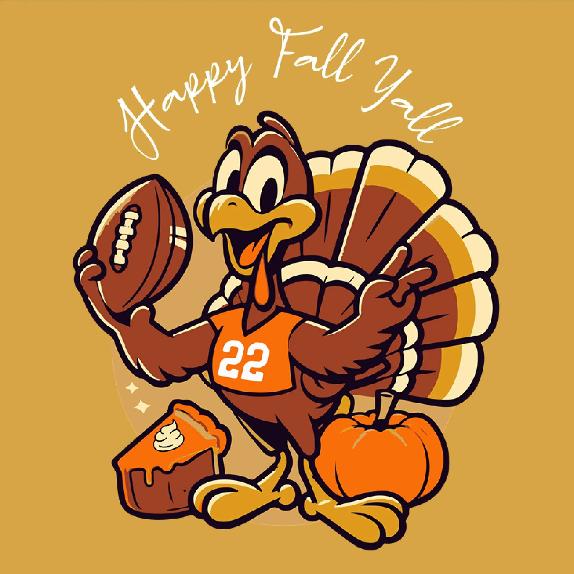 Cheerful 'Happy Fall Yall' Thanksgiving Tee sold by Anna-Kaci product image thumbnail 4
