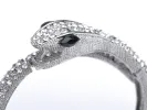 Vintage D Black Gem Eyed Snake Slim Bangle Bracelet sold by Anna-Kaci
