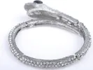 Vintage D Black Gem Eyed Snake Slim Bangle Bracelet sold by Anna-Kaci