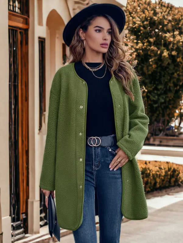 Button Front Shearling Coat sold by Anna-Kaci