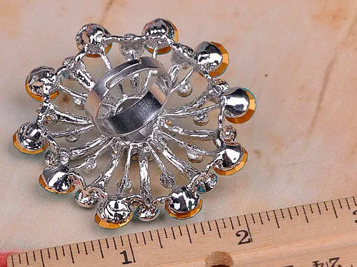 Blue Starburst Firework Snowflake Flower Ring sold by Anna-Kaci product image thumbnail 5