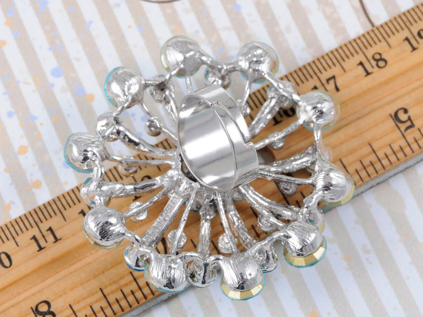 Blue Starburst Firework Snowflake Flower Ring sold by Anna-Kaci product image thumbnail 3