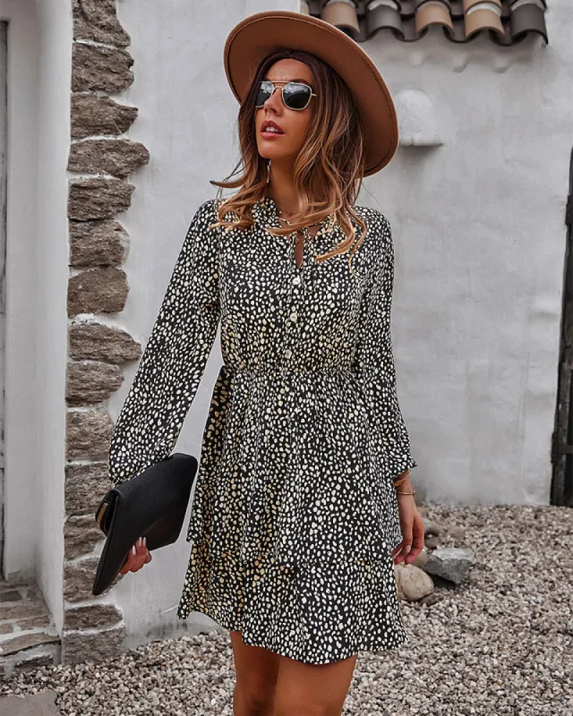 Layered Skirt Cheetah Print Dress sold by Anna-Kaci