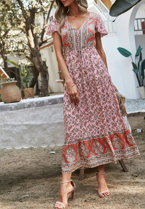 Multicolor Printed Bohemian Dress sold by Anna-Kaci