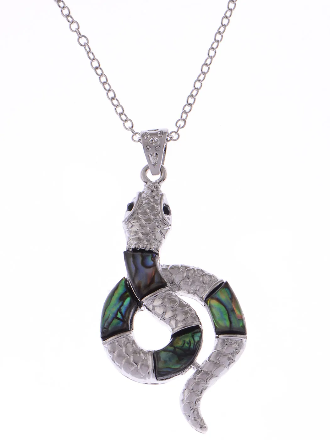 Spiraled Abalone Patch Body Snake Pendant sold by Anna-Kaci